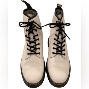 Dr. Marten White Zavala Leather Boots SIZE 10 42